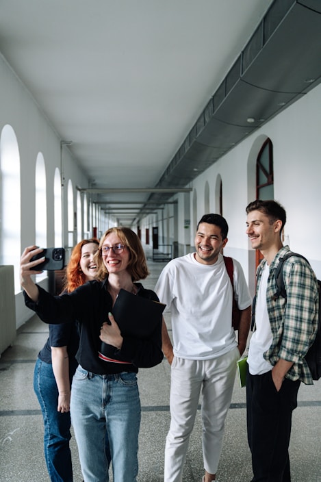 students taking a selfie