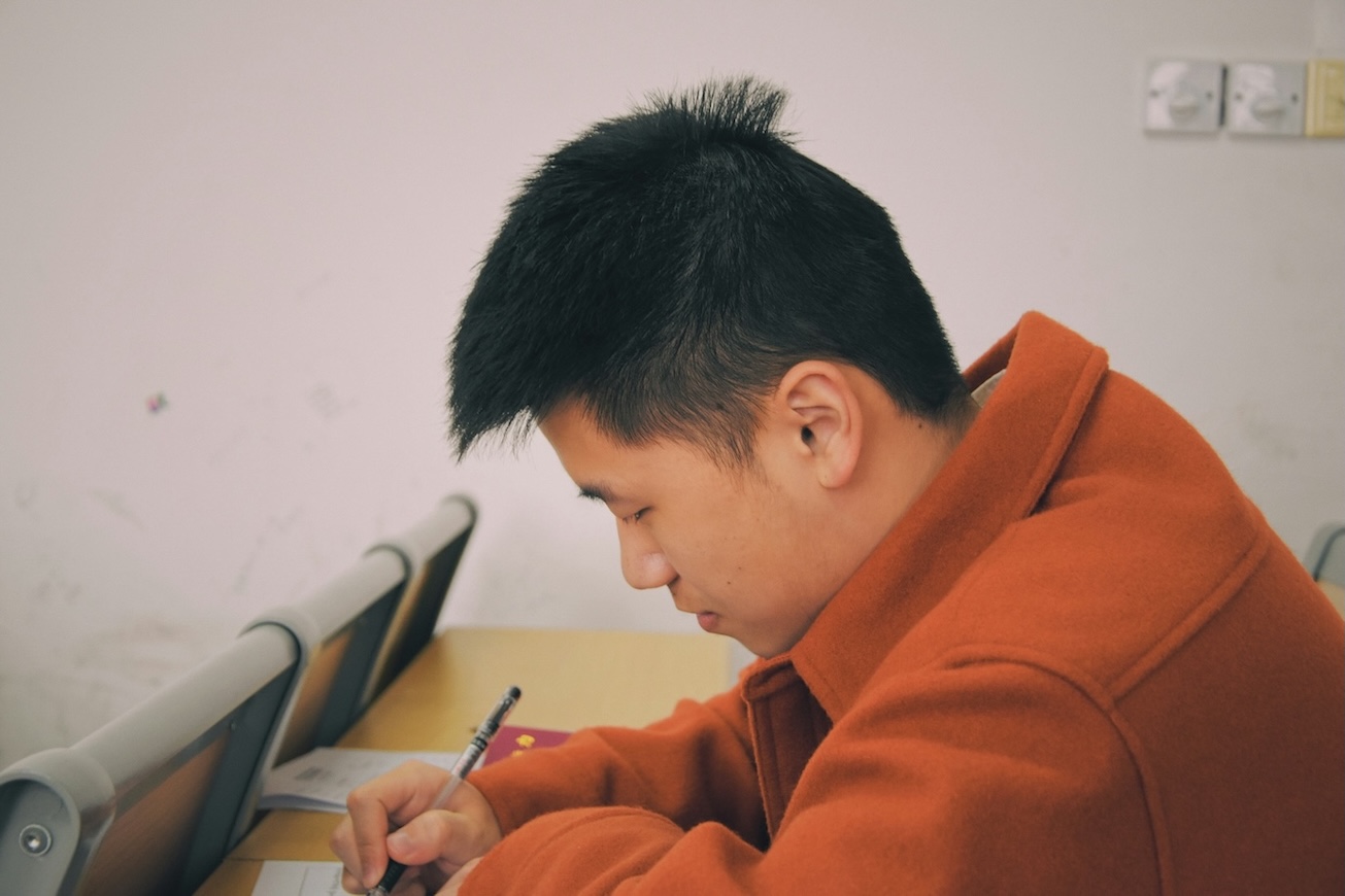 student studying