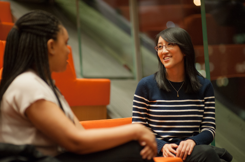 students talking