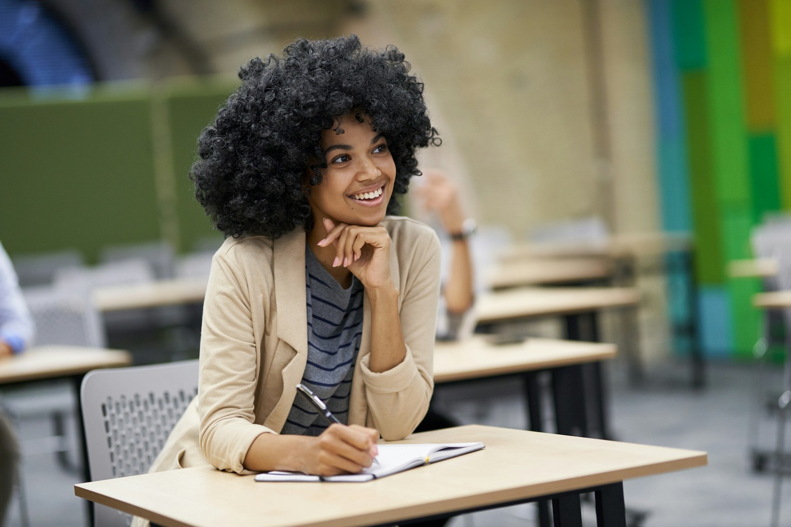student in class
