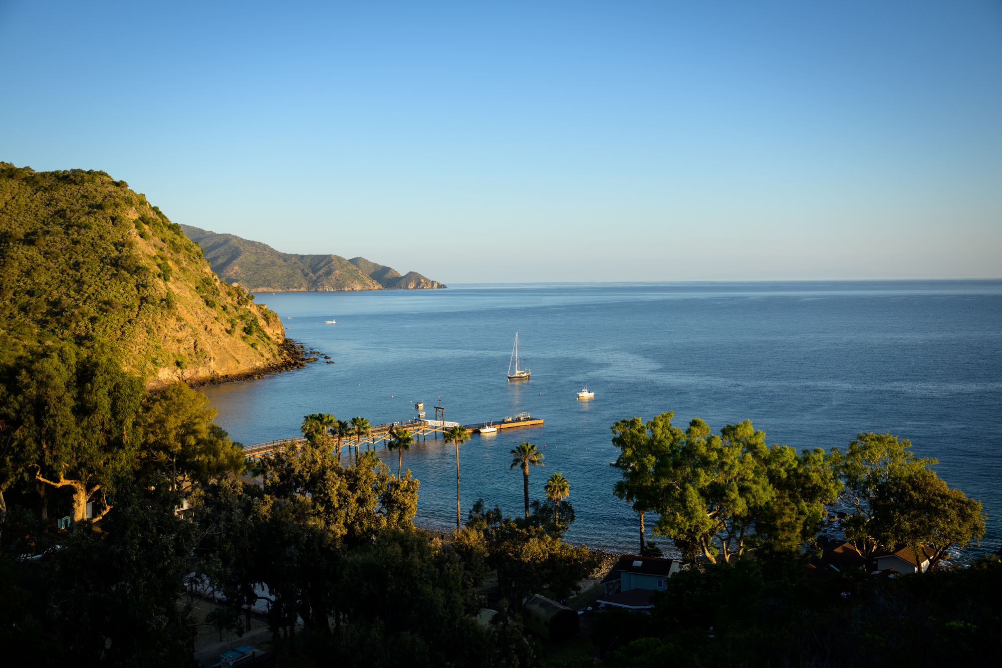 the bay of campus by the sea at sunrise looking out to the pacific ocean