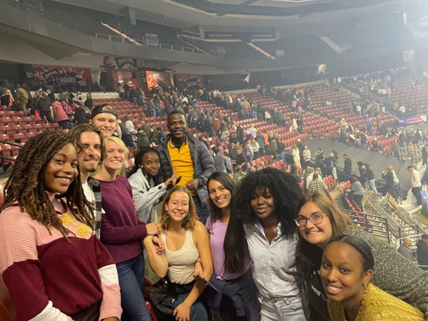 students at an event