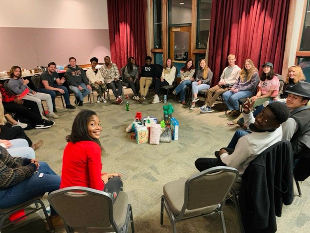 students playing a game