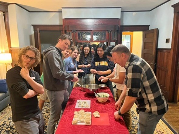 students having a meal together