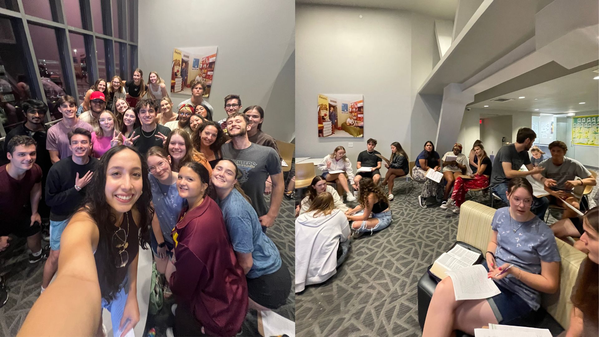 students gathered together