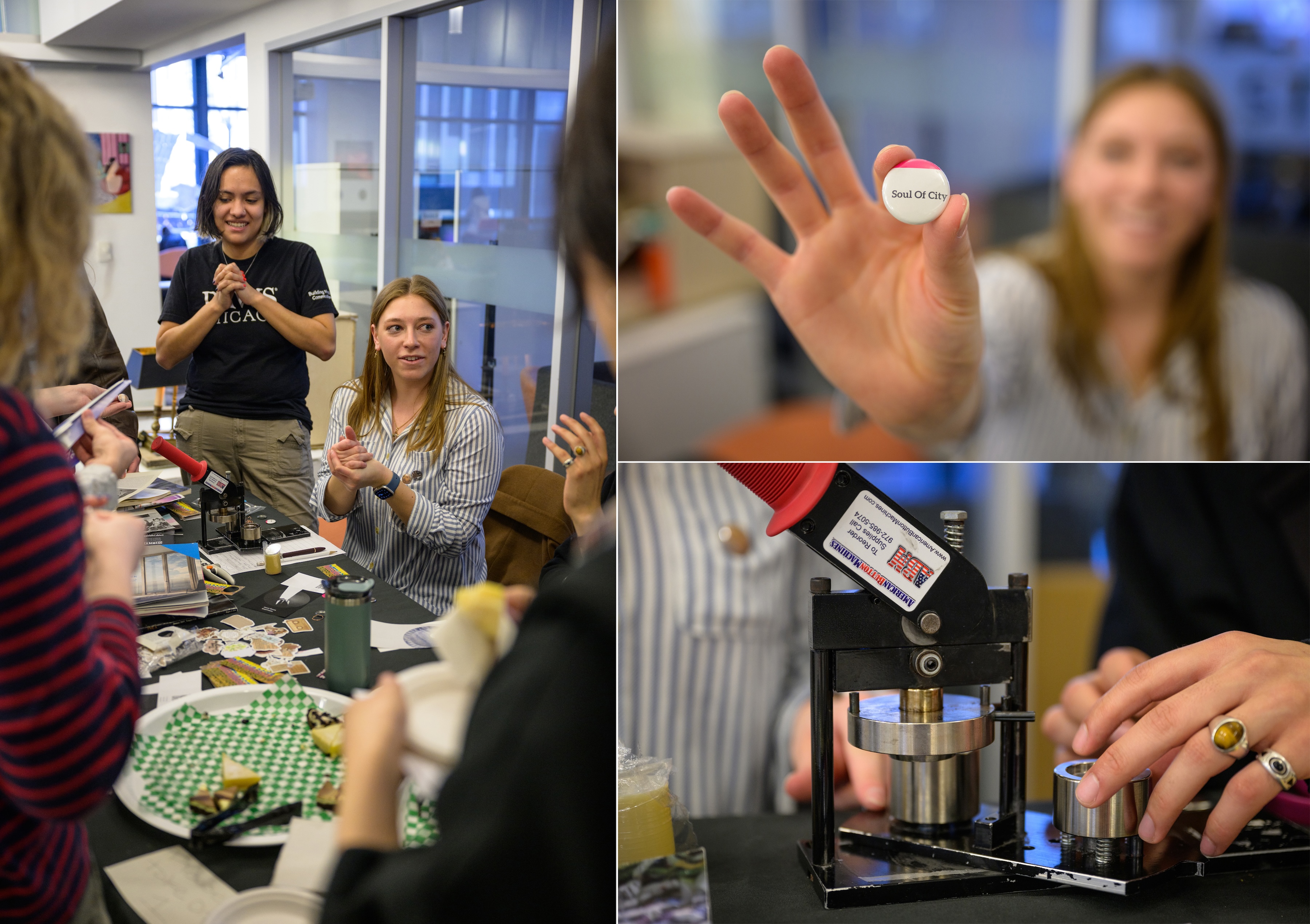 3 photos of Teila running an outreach event