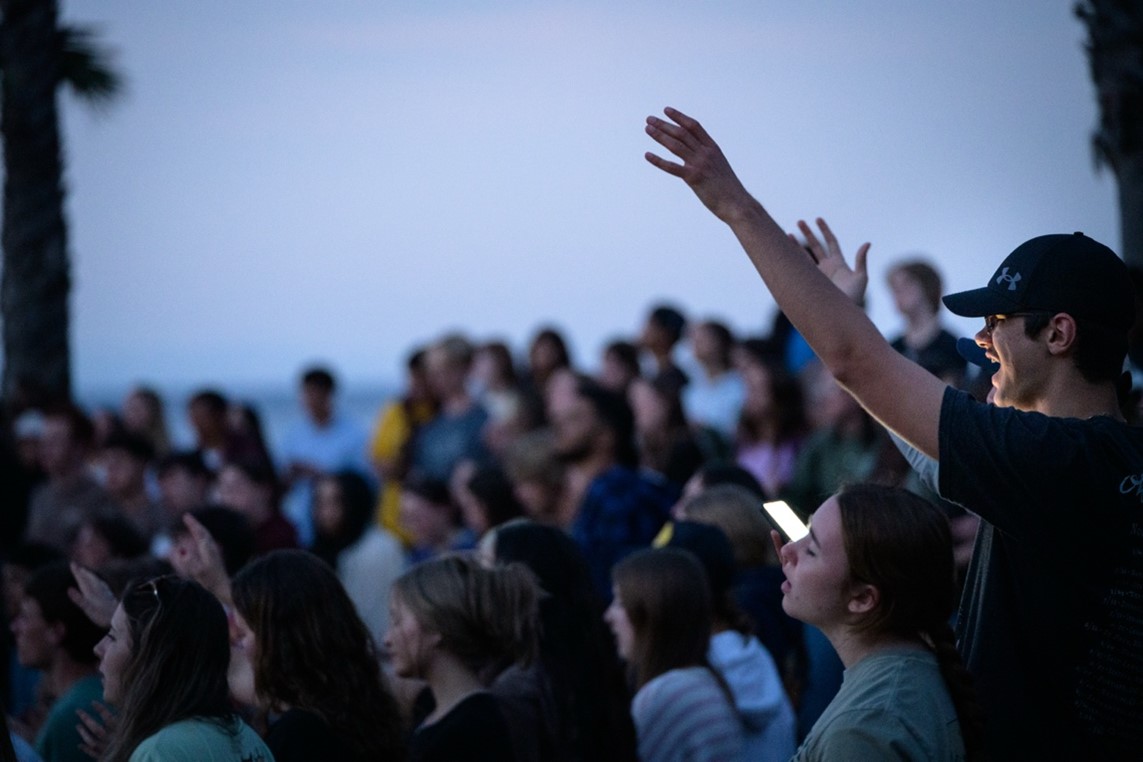 students worshiping