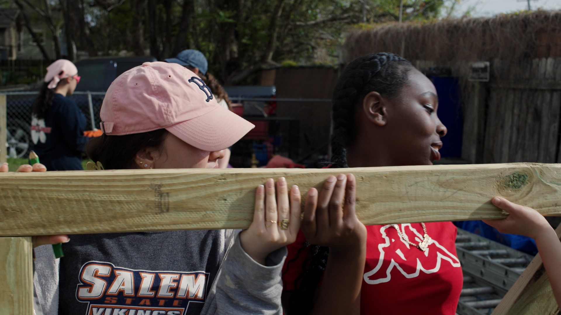 two students work together