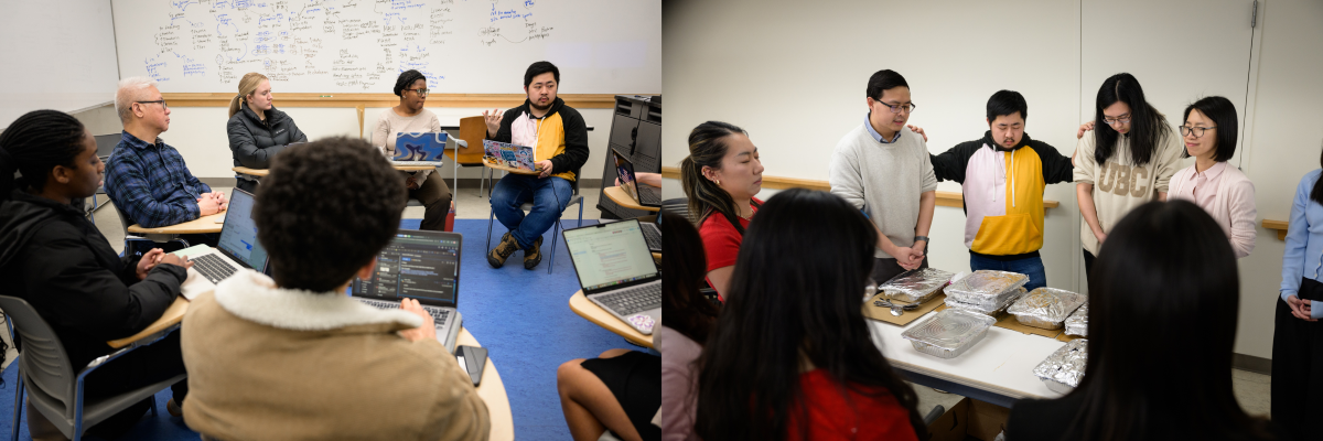 group photo of graduate students meeting together