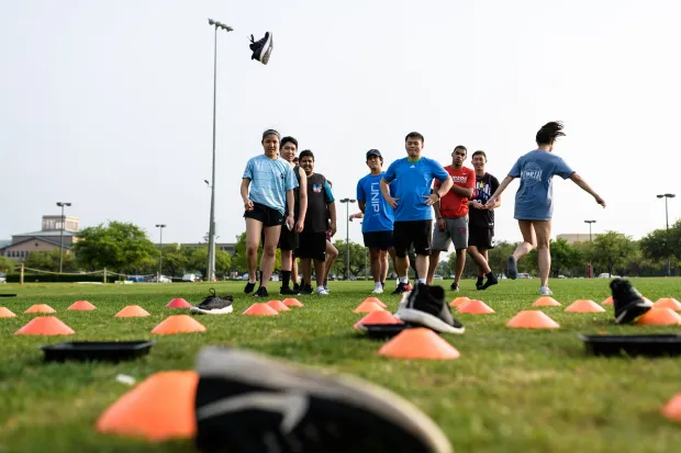 students playing outside 