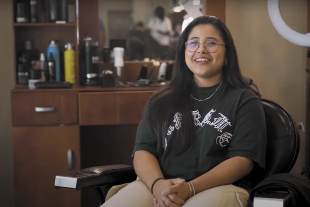 diana sitting for an interview 