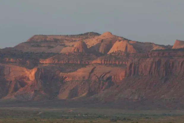 Landscape of cliffs at sunset