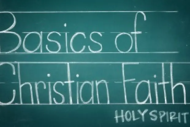 a chalkboard with "Basics of Christian Faith" written on it