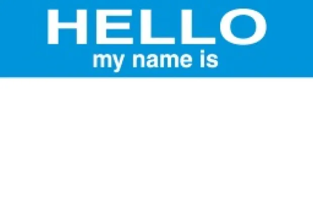 Blank nametag with "Hello My Name Is"