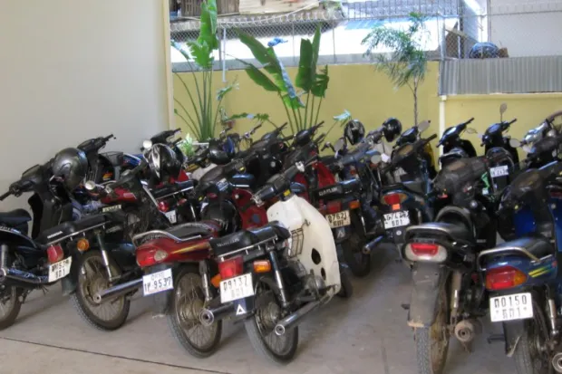 Garage full of motorcycles