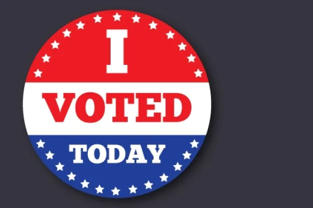 Red, white, and blue "I Voted Today" Sticker