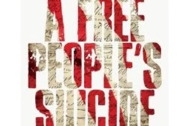 A Free People's Suicide Book Cover with red and white text