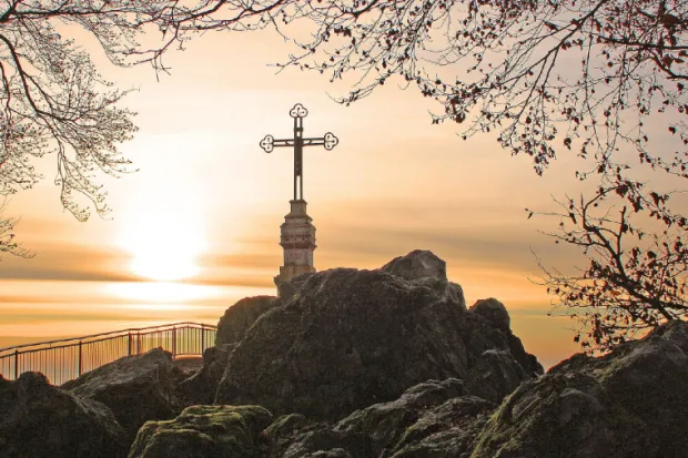 Cross in landscape scene