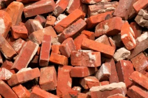 pile of bricks and rubble