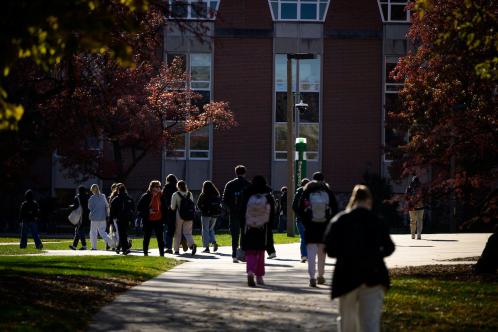 students on campus