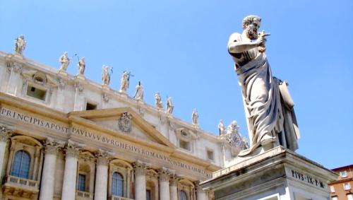 Marble statue outside of Vatican