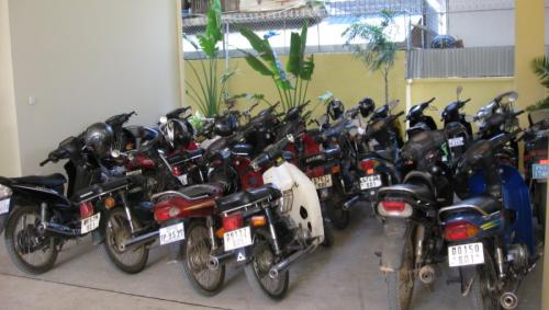 Garage full of motorcycles