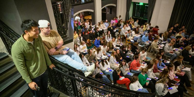 Large group of students gathered