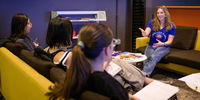 Four women talking in Bible study