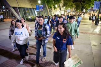 students walking together on campus