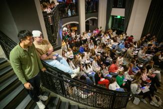 Large group of students gathered