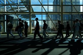 group of students walking
