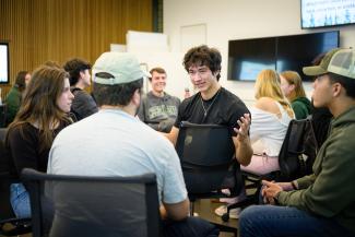 small group of students talking