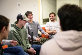 Group of men laughing