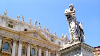 Marble statue outside of Vatican