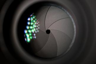 The closed aperture of a camera