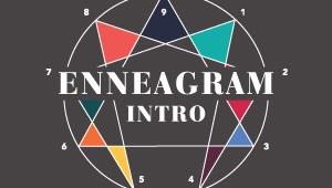 Colorful Enneagram diagram (circle with 9 different points around its edges) with the words: "Enneagram Intro"