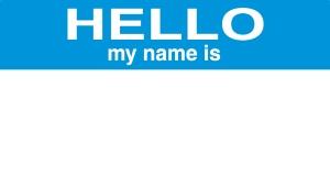 Blank nametag with "Hello My Name Is"