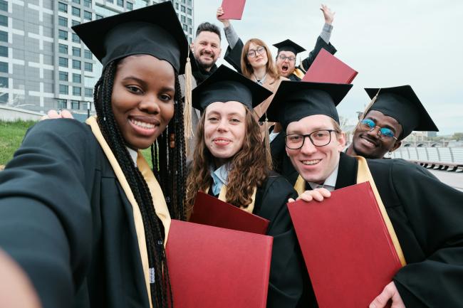 students on campus