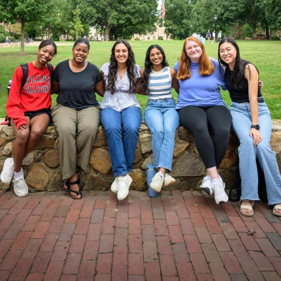 Students on the quad