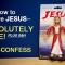 Plastic action figure of Jesus with infomercial text