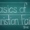 Green chalkboard with The Basics of Christian Faith: The Fall