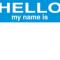 Blank nametag with "Hello My Name Is"