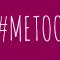 Dark pink background with #METOO written on it