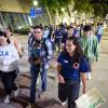 students walking together on campus