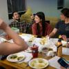 Bible study and food around a dining room table