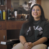 diana sitting for an interview 