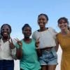 Group photo of students from BCM chapter outside on beach