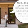 two people standing face to face awkwardly sharing the gospel