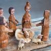 Wooden nativity scene