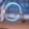 a bubble floating in midair